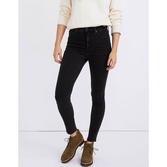Madewell 10” High Rise Skinny Jean Starkey Wash Black Grey 25 - Picture 9 of 9